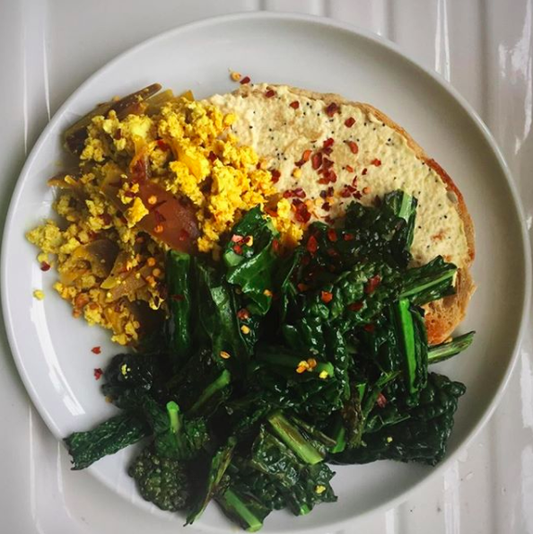 Spicy Scrambled Tofu Recipe, with Sourdough & Hummus